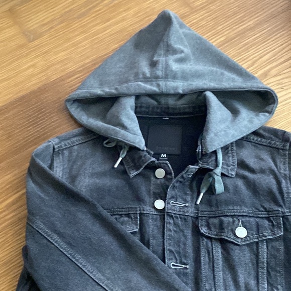 BLANKNYC Mens Grey Hooded Denim Jacket Size M - Picture 6 of 7